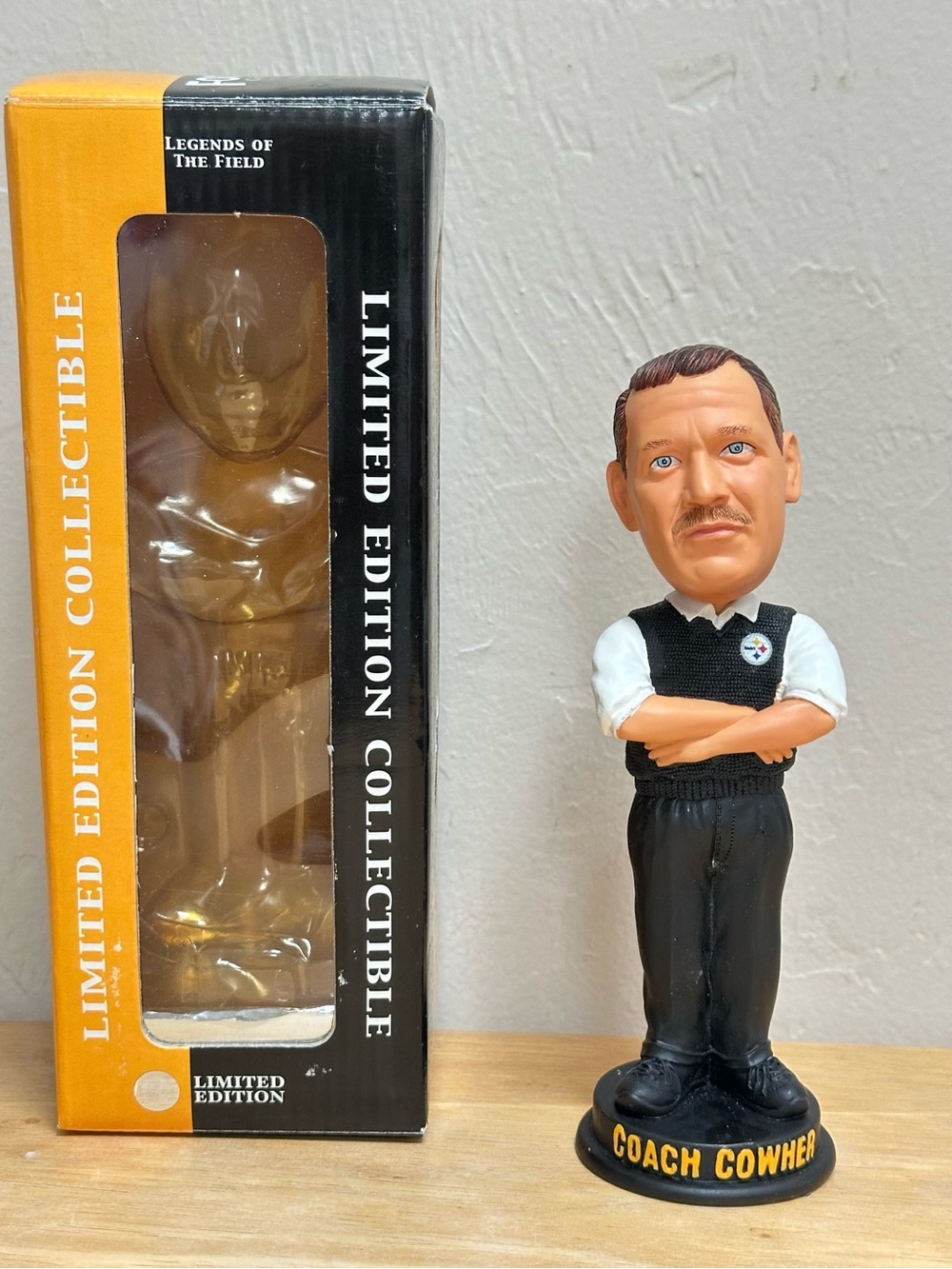 Super hard to find bobblehead of Pittsburgh Steelers Coach Bill Cowher LE